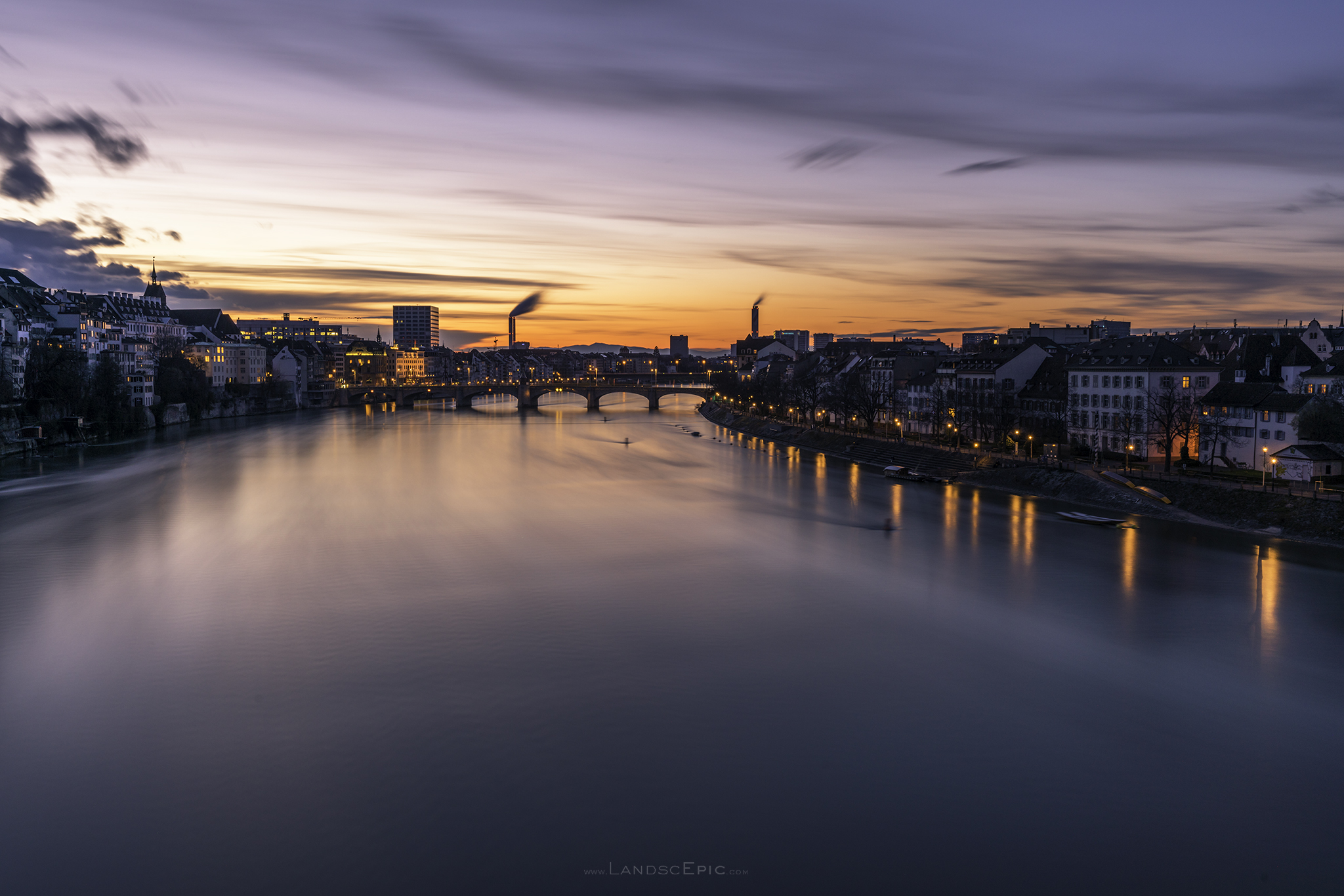 Sunset over Basel, Switzerland - Basel photo gallery