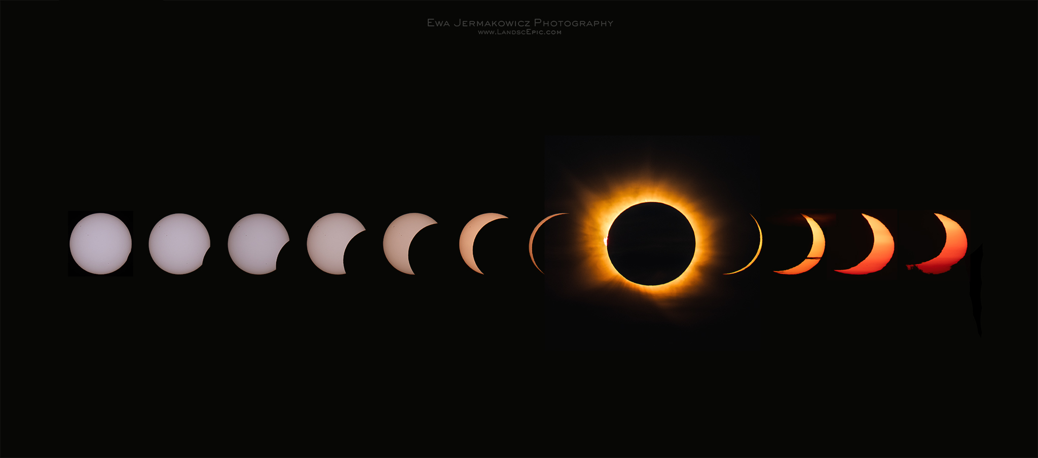 All phases of Total Solar Eclipse 2026 Mallorca